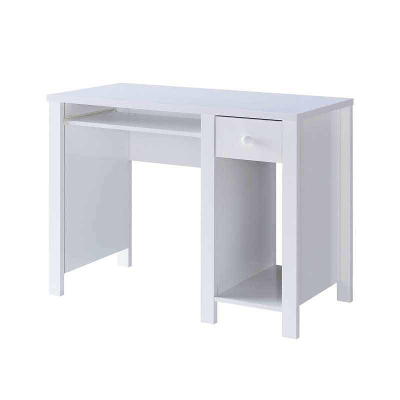 Bureau d'étudiant blanc avec conception raffinée, bureau d'écriture compact pour ordinateur portable de 39 po de style chic