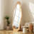 Wavy LED Full-Length Mirror, Solid Wood Frame, Shatterproof, Floor & Wall Mount-1926038135