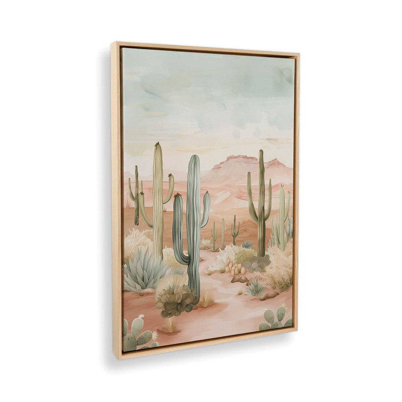 Cactus Waltz II, reproduction sur toile, H 48,75 po x l 32,75 po x P 1,75 po, Cadre américain en érable flottant