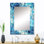 Océan bleu mosaïque turquoise - miroir décoratif tropical, botanique, miroir mural floral, impression d'art en métal