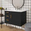 Ensemble de meuble-lavabo mural 30 po, avec lavabo intégré, porte et tiroirs à fermeture en douceur, meuble-lavabo flottant-1209475661