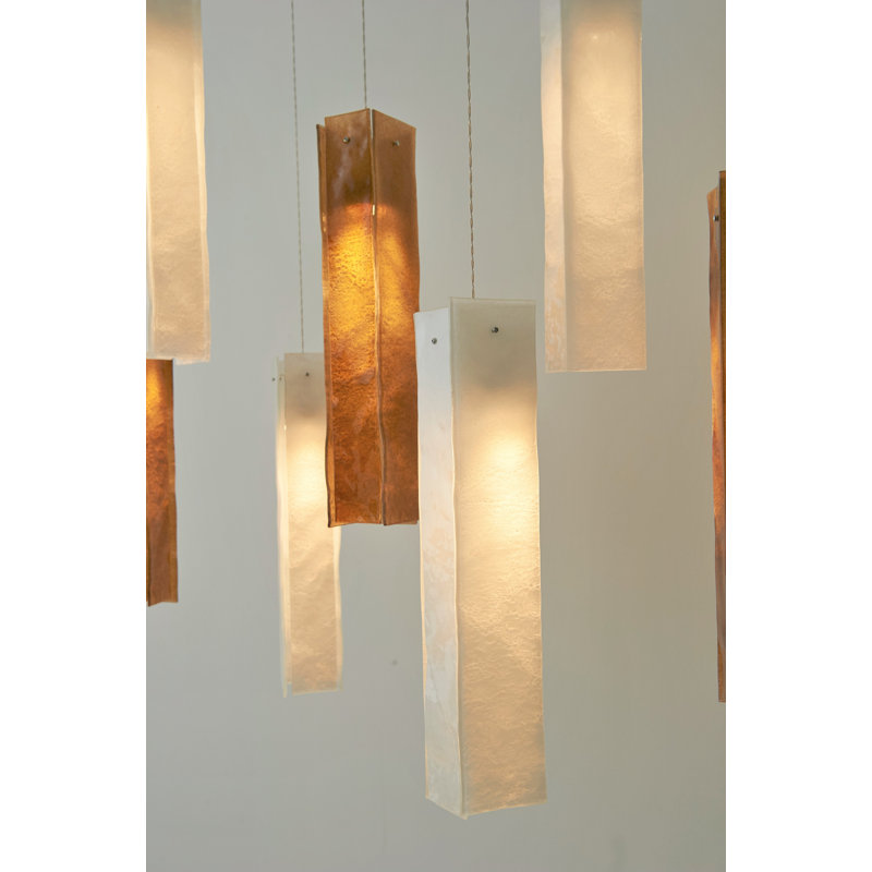 7 - Light Pendant, White/Amber, 12