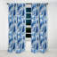 Sapphire Blue Dove Feathers II - rideau abstrait boho - rideau occultant abstrait - 1 panneau-107546710