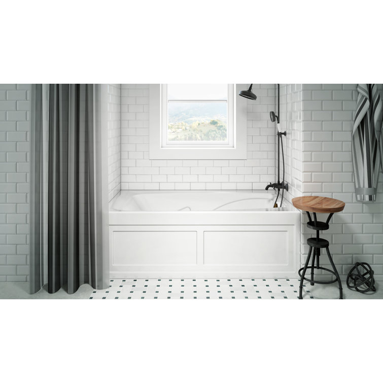 CETRA 60 in. x 36 in. Acrylic Rectangular Drop-In Left Drain Whirlpool Bathtub in White