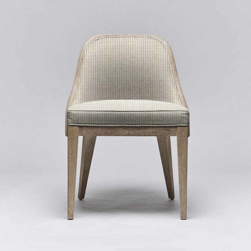 Siesta Upholstered Dining Chair, White Ceruse, Cream Weave
