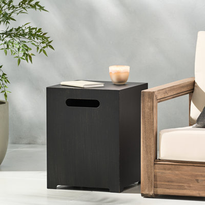 Table de bout contemporaine en fer, brun et or, thermolaquée pour plus de durabilité, table d'appoint élégante et dorée de 19,52 po de largeur x 14,81 po de profondeur