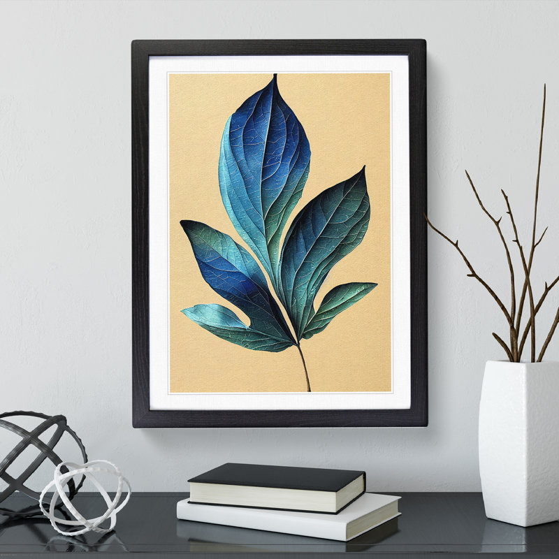 View Of A Leaf No.1 - Single Picture Frame Print, Black, 34cm H x 25cm W x 2cm D