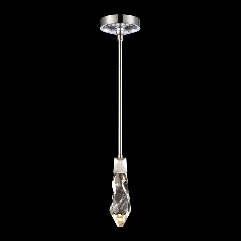 Luminaire suspendu simple à 1 lumière Angelus, Nickel poli