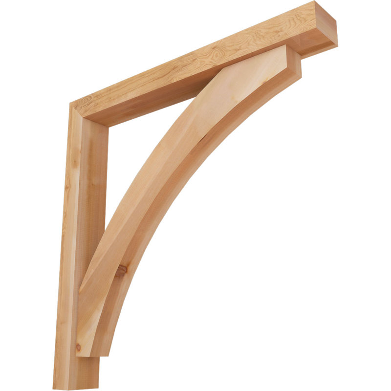 5 1/2"W x 44"D x 44"H Thorton Block Smooth Bracket w/ Offset Brace, Western Red Cedar, 44 x 44