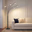 Lampe sur pied à DEL arquée moderne à 5 branches 74 po avec têtes métalliques rotatives Orion-119009269