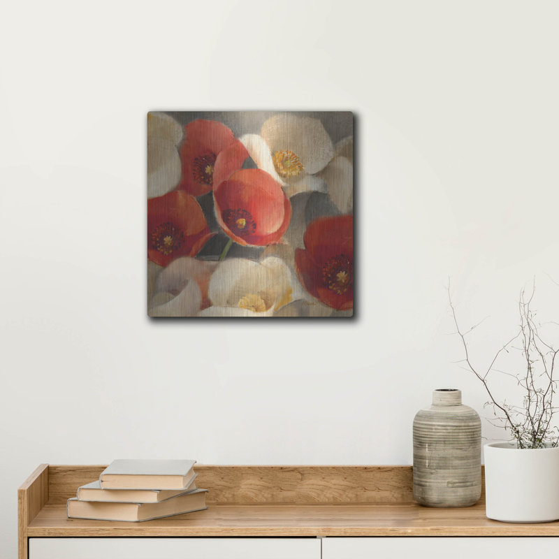 'Poppies Bloom 2' by Albena Hristova Metal Wall Art, 12" H x 12" W