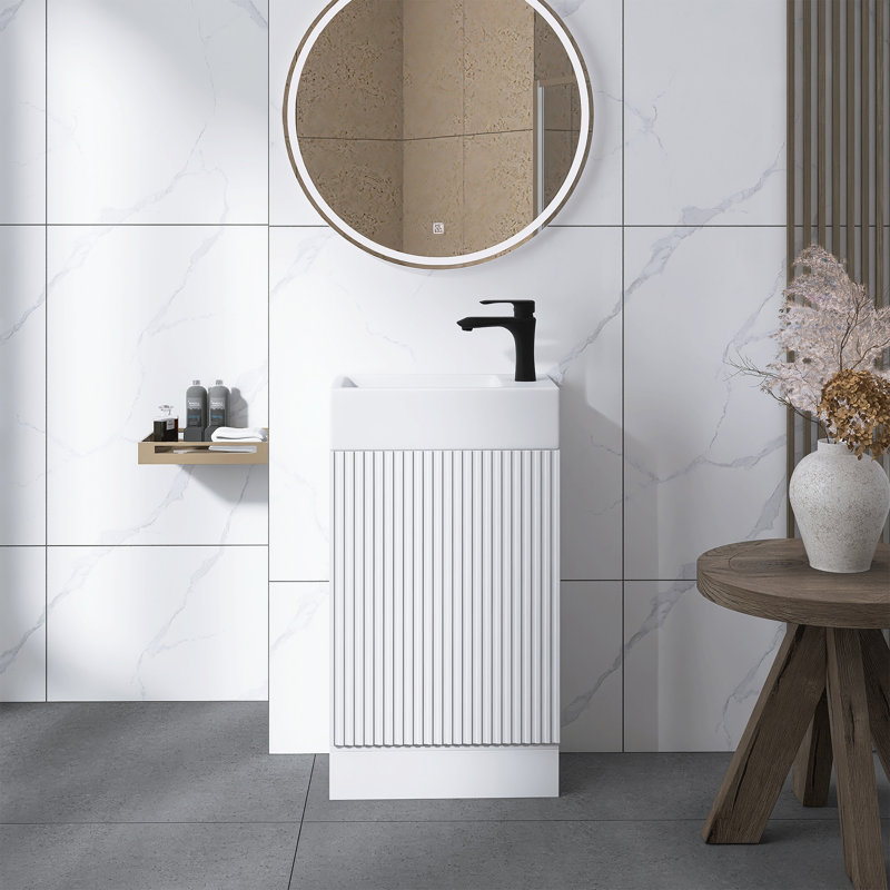 Meuble-lavabo sur pied 19 po avec lavabo, Blanc