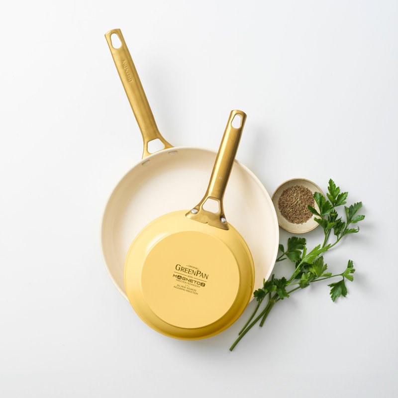 GreenPan Padova Reserve PFAS Free Non Stick 2 Piece Frypan Set 20cm & 26cm, Yellow