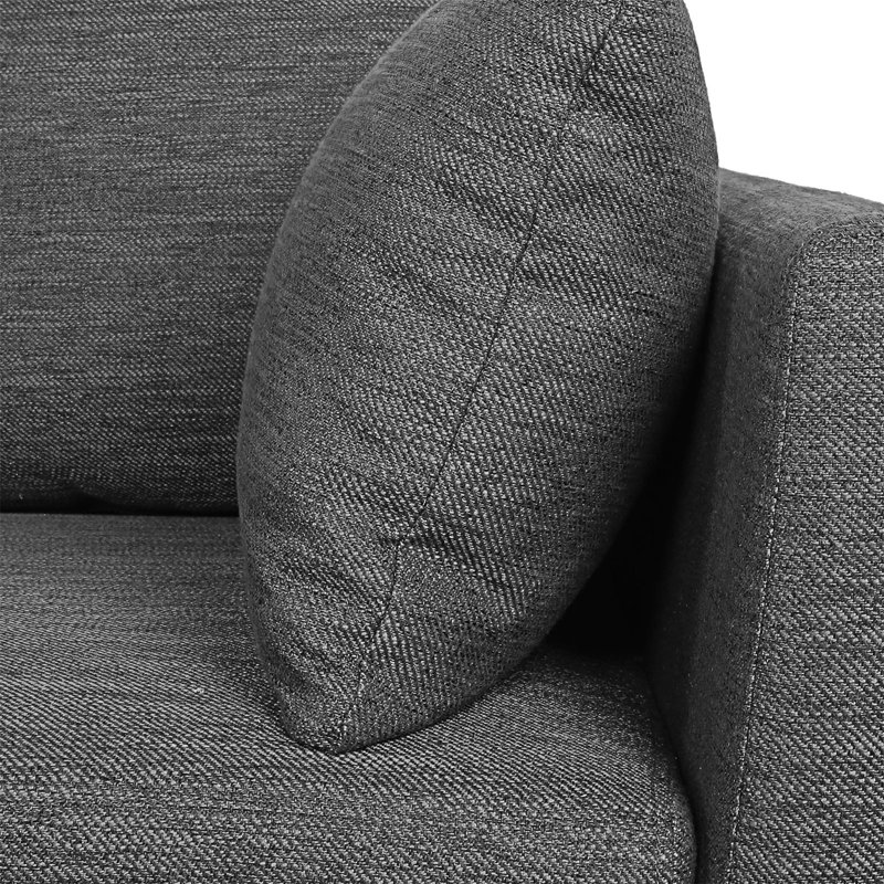 Coryon 3 Seater Sofa with Nailhead Trim, Accent Sofa, Charcoal Fabric