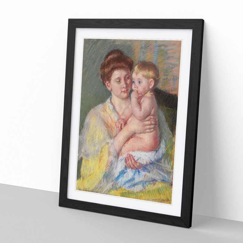 Mother and Child Vol.4 by Mary Cassatt - Framed Print, 48cm H x 36cm W x 2cm D, Black Framed