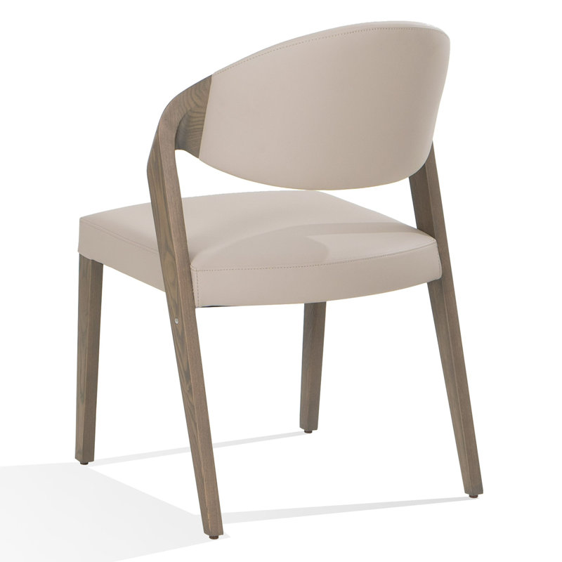 Bratislav Mid-Century Beige & Walnut Dining Chair, Gray Ash