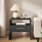 Ovellette 23.7"W Curved Nightstands Set of 2 with Charging Station, Drawer and Open Shelf-129461385-134724587