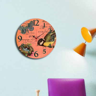 Horloge murale élégante Elegant, 15,7 po de diamètre | 100% panneau de fibres à densité moyenne avec une épaisseur de 0,2 po | Décoration élégante pour le salon, le bureau et la chambre à coucher | Design moderne, parfait pour l'élégance et la
