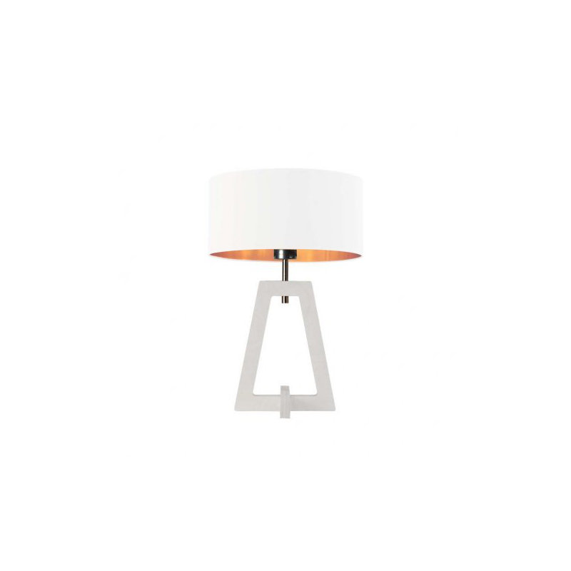 Alvina Solid Wood Desk Lamp, White, White