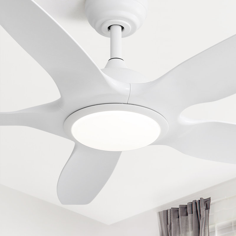 Lakenzie 48'' 5-Blade Modern Ceiling Fan with LED Light and Remote Control, White
