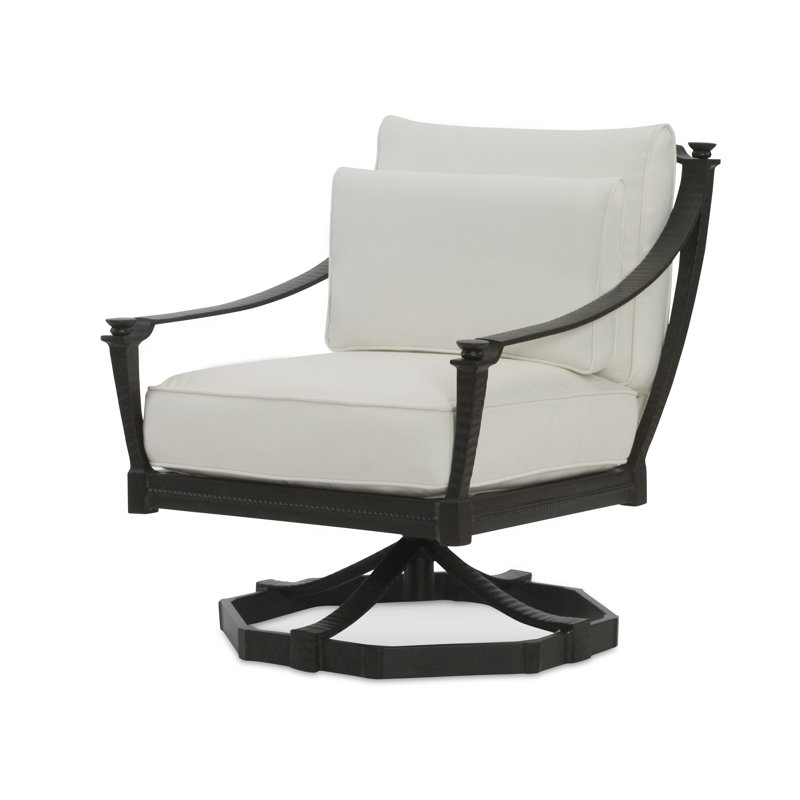 Andalusia Outdoor Swivel Lounge Chair, Gray Polyester 71617L82
