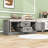 Storage Bench with 2 Drawers, 2 Cabinets and Removable Cushion for Entryway-1440841058