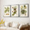 Antique Leaves I - Toile tendue avec châssis sur mesure - 3 pièces