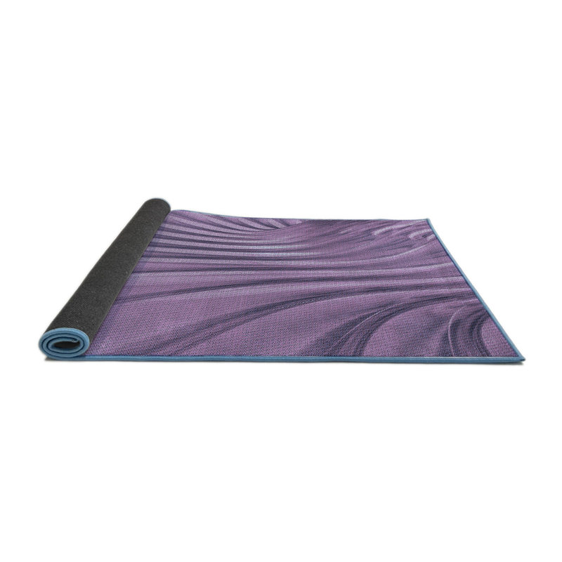 Tapis mauve en laine, Rond 7 pi