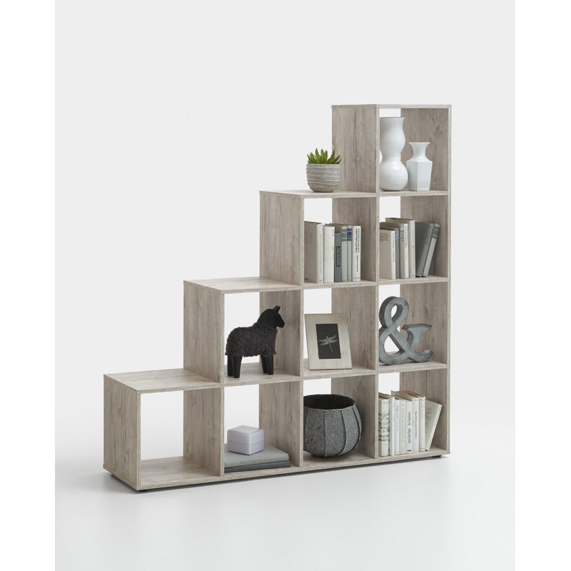 Gracie 143.5cm H x 138.5cm W Cube Bookcase, Oak sand