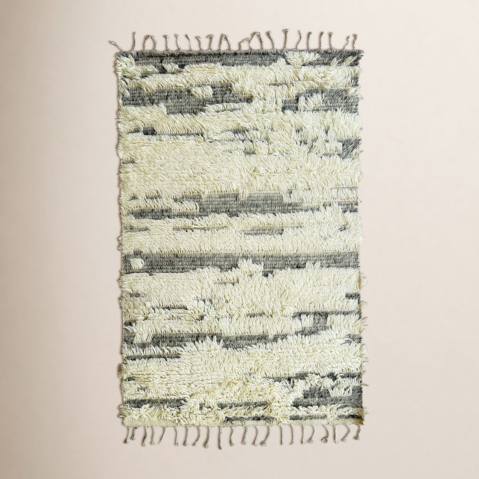 Elian Handmade Wool Ivory/Gray Rug, Rectangle 9' x 12'
