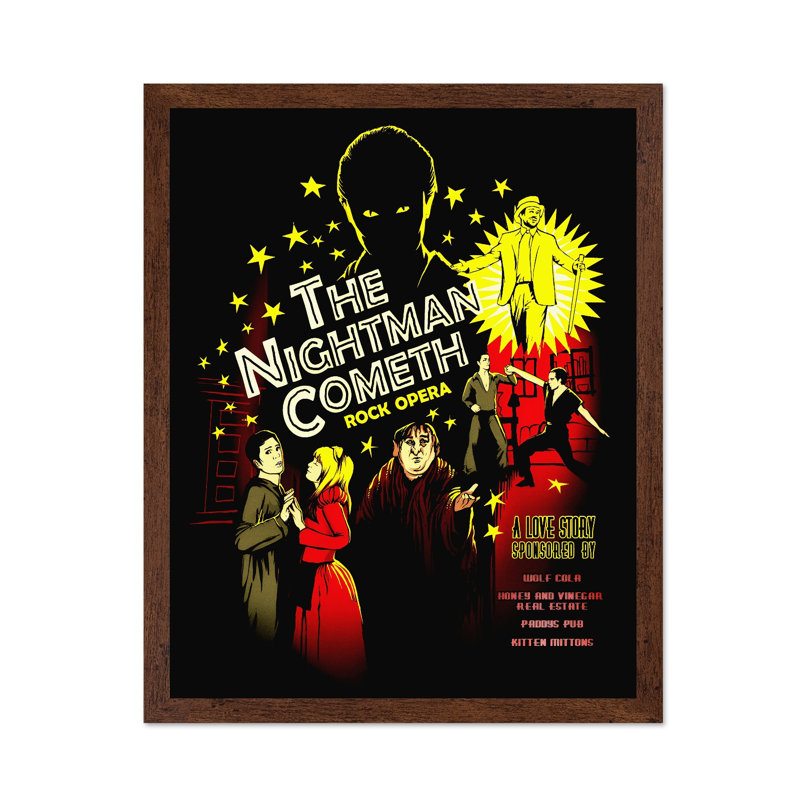 Nightman Cometh, Affiche, H 08 po x l 10 po, Encadrement brun