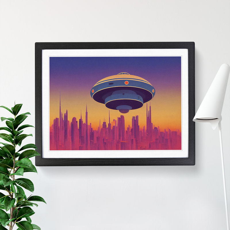 UFO Art Vol.4 - Single Picture Frame Print, Black Framed, 46cm H x 64cm W x 2cm D