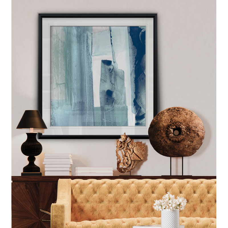" Miss The Sea II ", 17.5" H x 17.5" W x 1.5" D, Black Framed