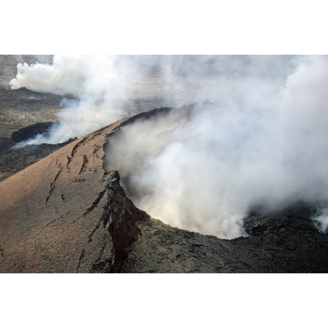 Kilauea Volcano Crater In Hawaii Volcanoes National Park. by Tankbmb - Wrapped Canvas Print