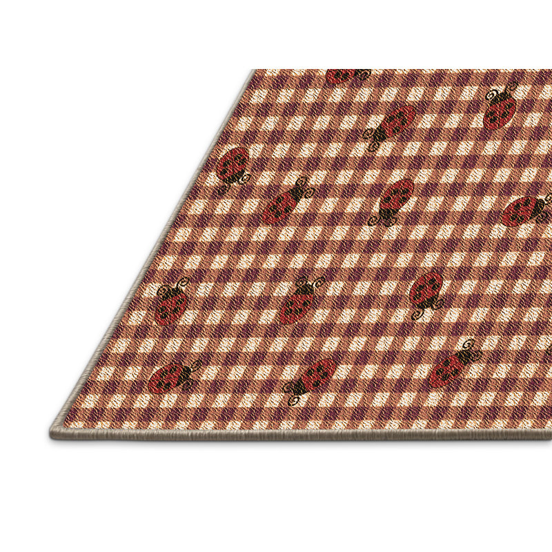 Tapis de la surface brune en laine à carreaux Kramer, Rectangle 5 pi x 8 pi