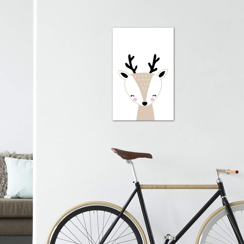 «Deer Beige», reproduction d'impression, H 48 po x l 32 po x P 1,5 po, Toile tendue, Pas de tapis