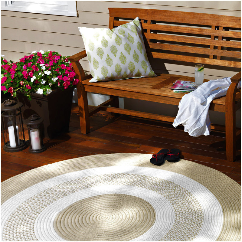 Tapis intérieur / extérieur Omaha , Rond 12 pi, Gris