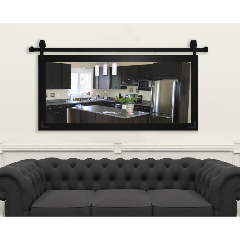 Miroir décoratif N Peace, H 31,5 po x l 71 po, Noir
