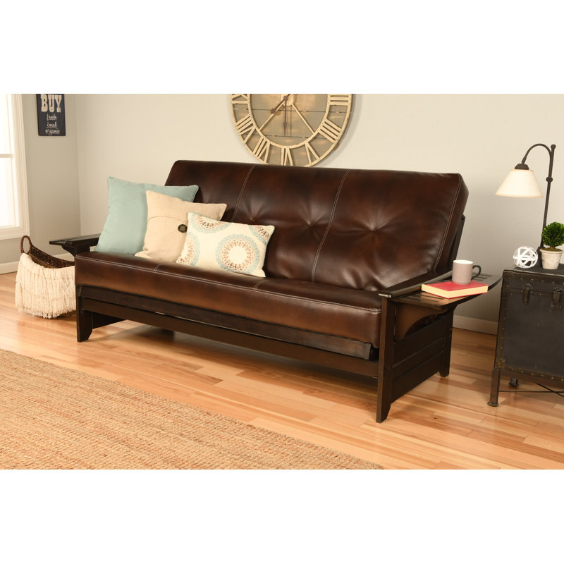 Stratford Full Futon and Mattress, Espresso, Java Brown, Premium Pocket Coil