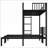 Twin/Twin/Twin Metal Triple Bunk Bed, Detachable Space-Saving Frame with Shelf &amp; Table, Black-1564258128