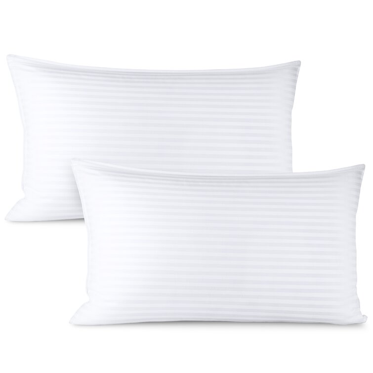 Set of 2 Lux Sateen Down Alternative King Size Firm Pillows