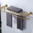 32 in Wall Mounted Towel Rack Double Towel Bars Stainless Steel in Brushed Gold-103555552-116788281