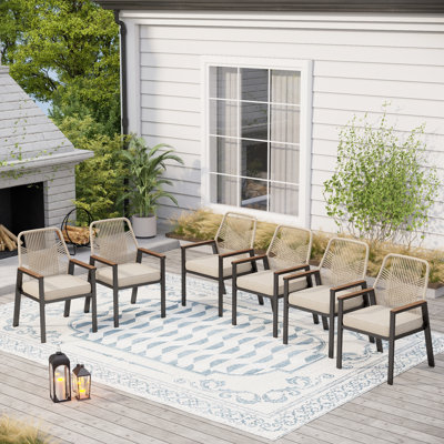 Patio Dining Chair Metal Rattan Chairs 