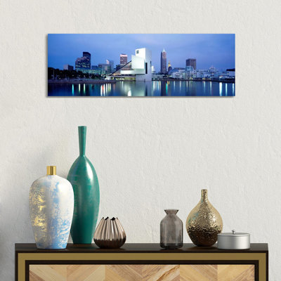 Rock And Roll Hall Of Fame, Cleveland, Ohio, USA by Panoramic Images - Wrapped Canvas Panoramic Print