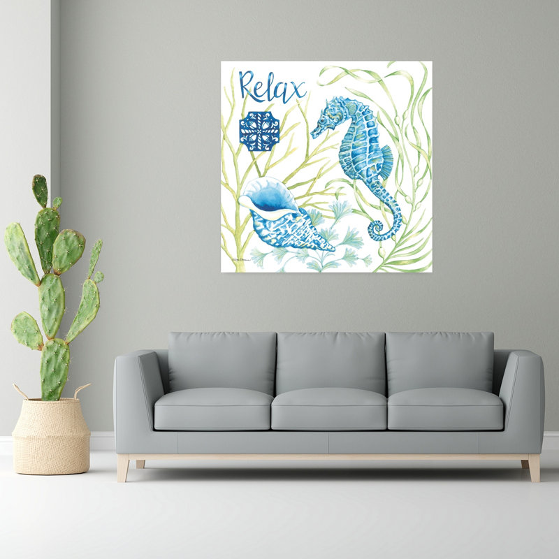 Seaside Relax, art côtier contemporain, H 48 po x l 48 po