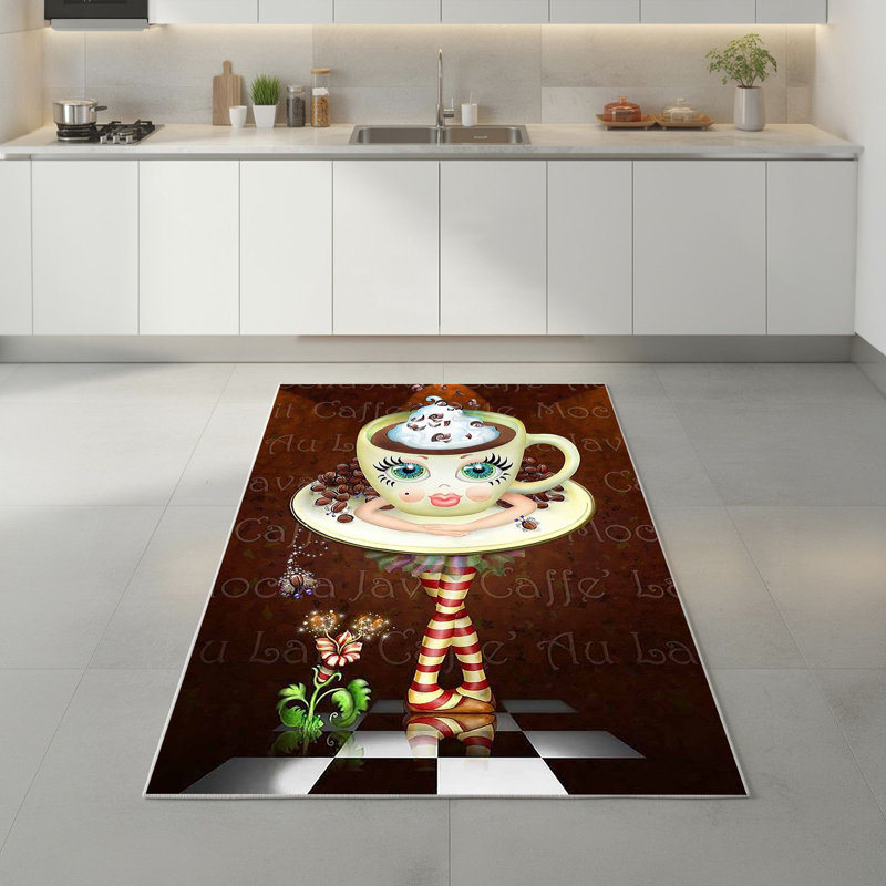 Tapis de couloir élégant (2,6 x 4,9 pi), 100% polyester, 650 g / m² | Antibactérien, antidérapant sous le dessous, hauteur de poils de 0,3 po | Lavable à la machine, impression numérique 3D | Parfait pour le vestibule, le salon et la chambre à coucher