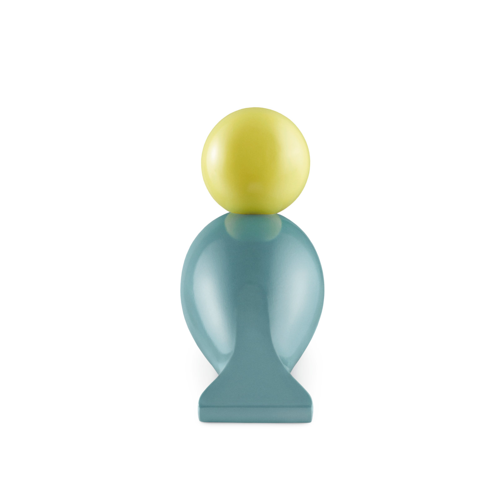 Kay Bojesen Songbird, 6.1" H x 6.3" W x 3.1" D, Turquoise/Yellow, 1