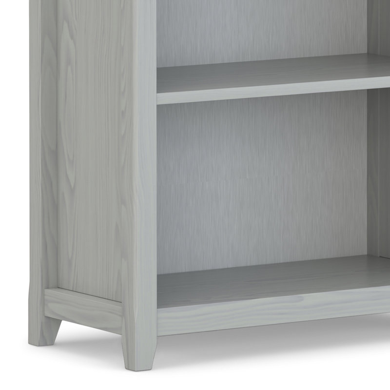 Fog Grey Solid Wood Adjustable 5-Shelf Bookcase