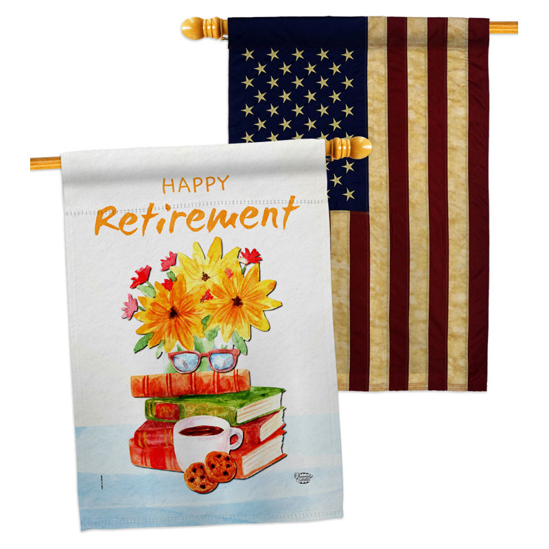 Drapeau de maison en polyester 2 côtés 3 pi 3 po x 2 pi