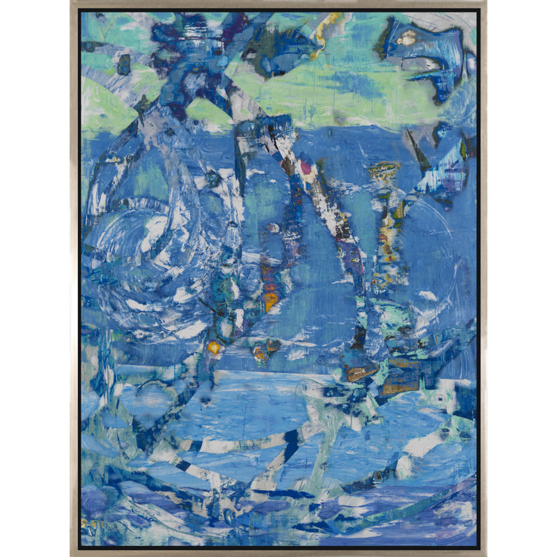 Blue Dreams II - Peinture de pring sur toile, H 48 po x l 36 po x P 2,25 po